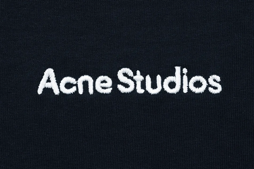 Acne Studios 2026 New Arrival logo Same Style t 100％ 32 ：Dark Blue Size：XS S M L